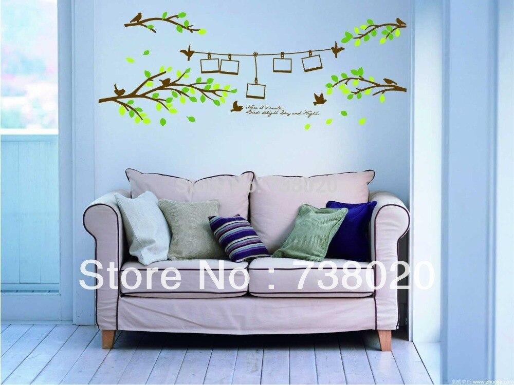 AY830 Photo Frame Tree Wall Stickers Home Decor Quotes English DIY Quality SGS Removable PVC Mixable