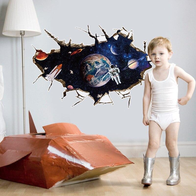 SK9066A 3D Space,The astronauts decorative wall stickers /wall decal