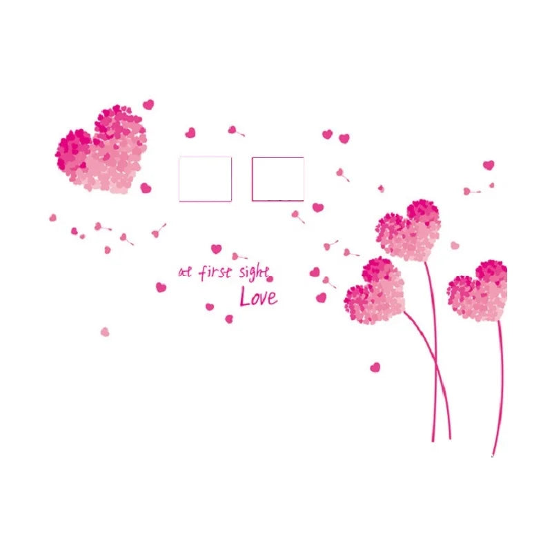 AY7176p Purple Love Grass Wall Stickers Home Decal Decoration Fashion Cute Waterproof Bedroom Living Room Sofa Home Family