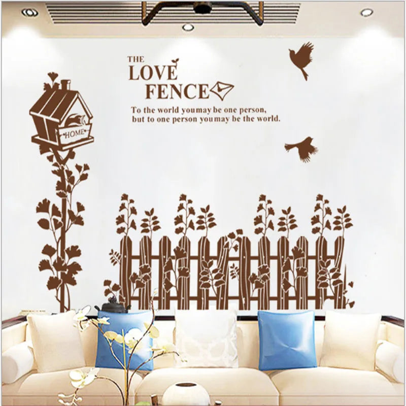 Bird's nest fence bedroom living room sofa background decoration beautification self-adhesive wall stickers