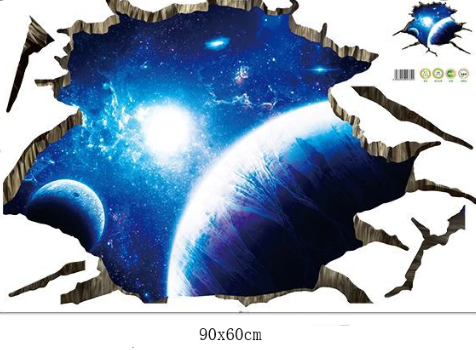 3D Space Nebula Roof Floor Decorative Vinyl Wall Stickers Funny Art Wall Decals Mural for Kids Rooms Bedroom Home Decor XL8306