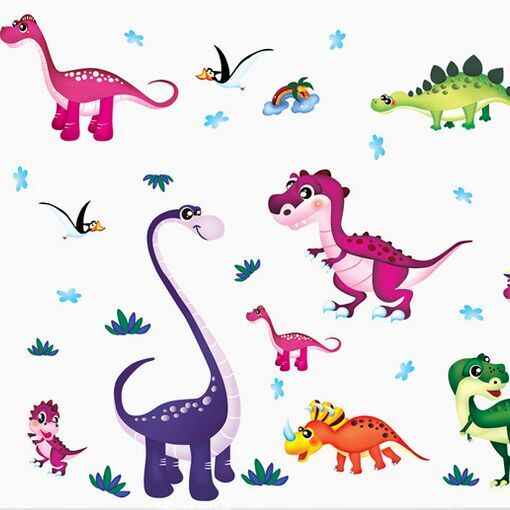 abc1045 Wall Stickers Children Room Home Decor Dinosaur Vinyl Kids Room Decal Baby Nursery Decor
