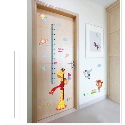 Sk9151 Cartoon Giraffe Height Kids Wall Sticker