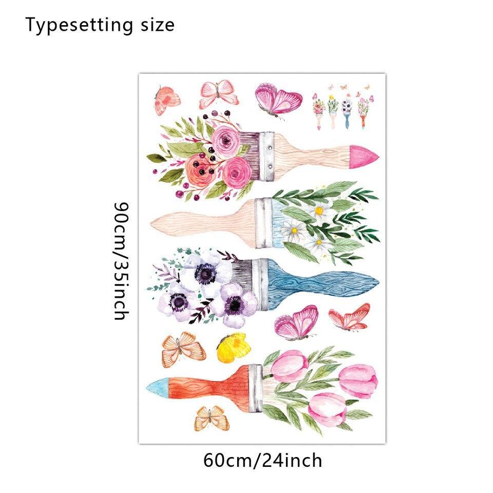 JM7355 Butterfly Flower Bedroom Living Room Sofa Background Wall Sticker - Multi-A