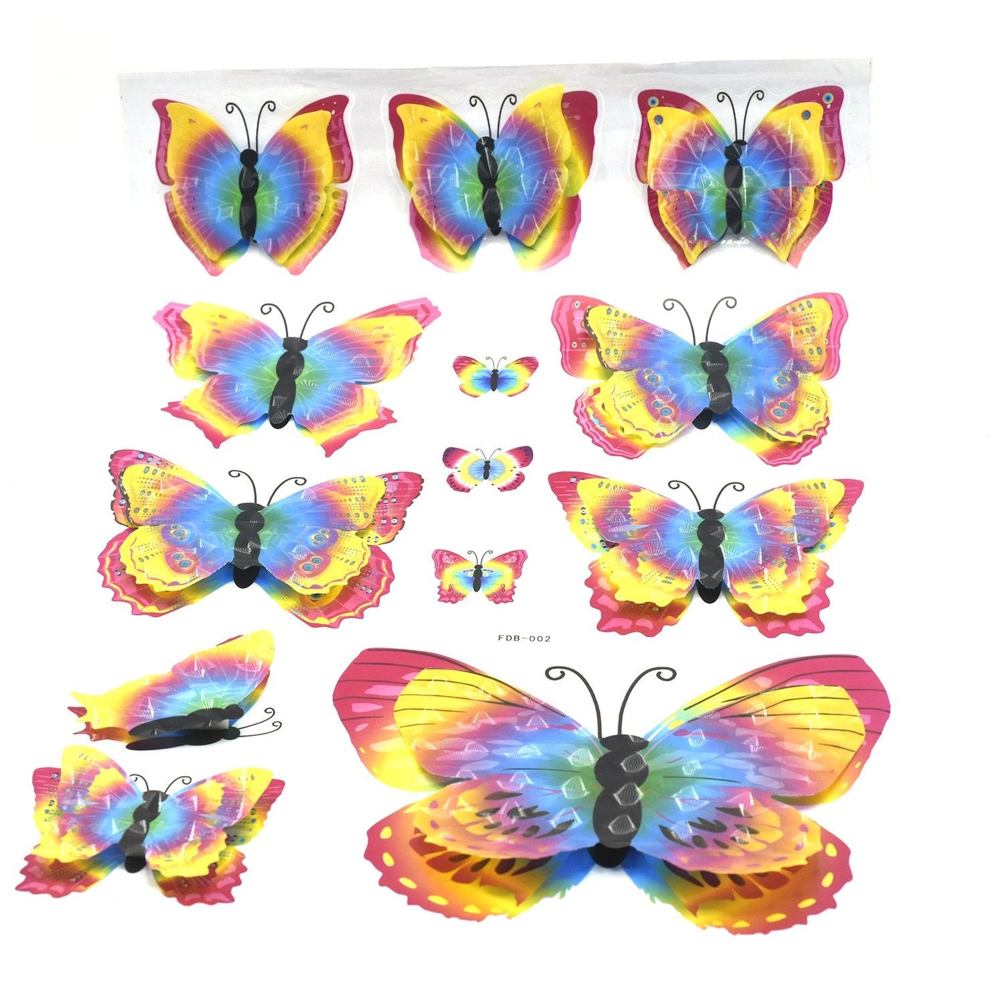 Pack of 10 colorful butterflies