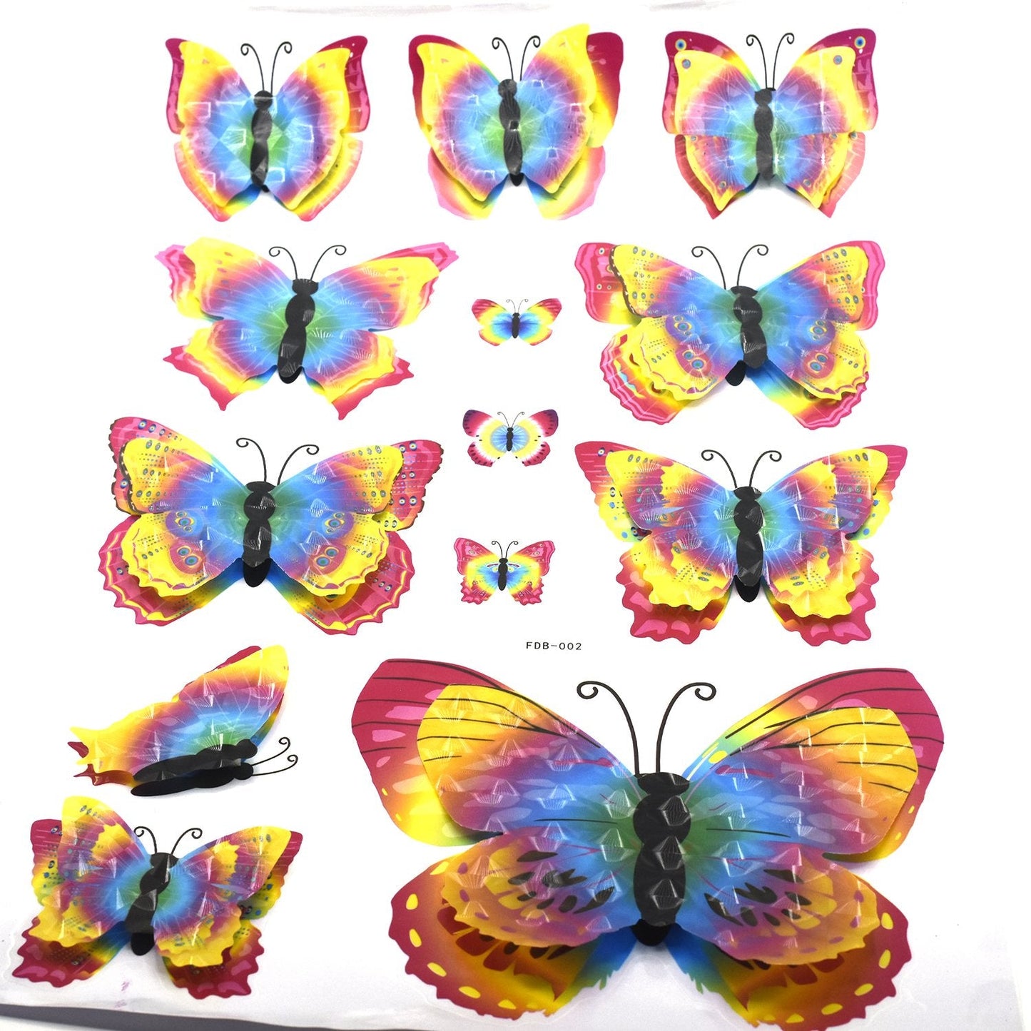 Pack of 10 colorful butterflies