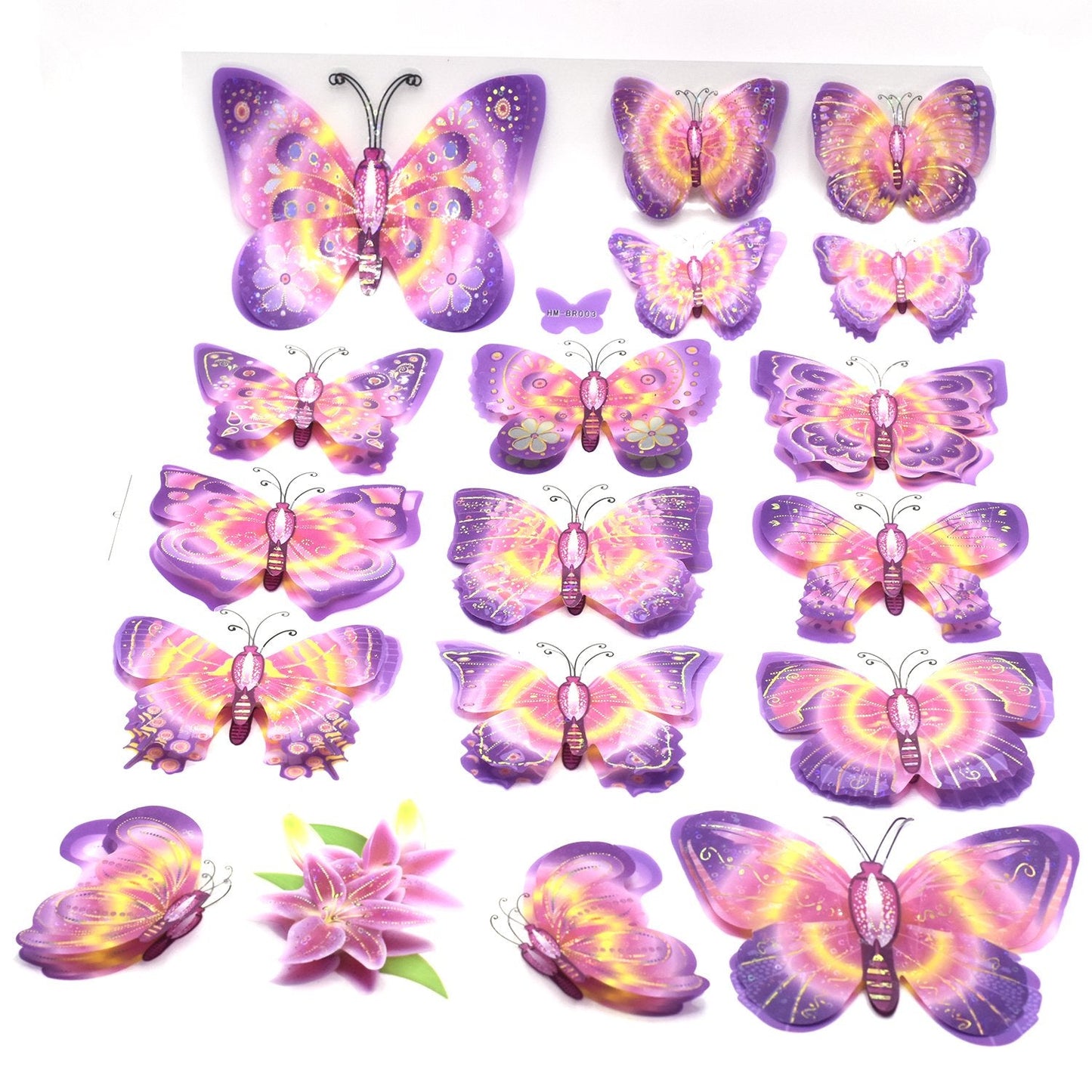 Pack of 10 colorful butterflies