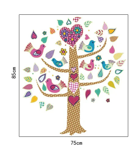 Glow in the Dark Wall Stickers - Tree with Birds ABQ9617