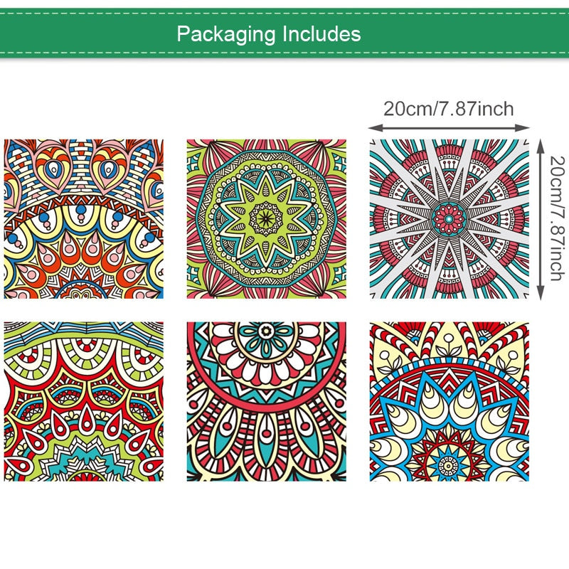Premium Mosaic Self Adhesive Wallpaper Sticker, PVC 2D Waterproof Oilproof Ceramic Tiles Stickers Toilet Tile Wall Paper Wall Tiles 8"x8" (6 Sheets) JM710