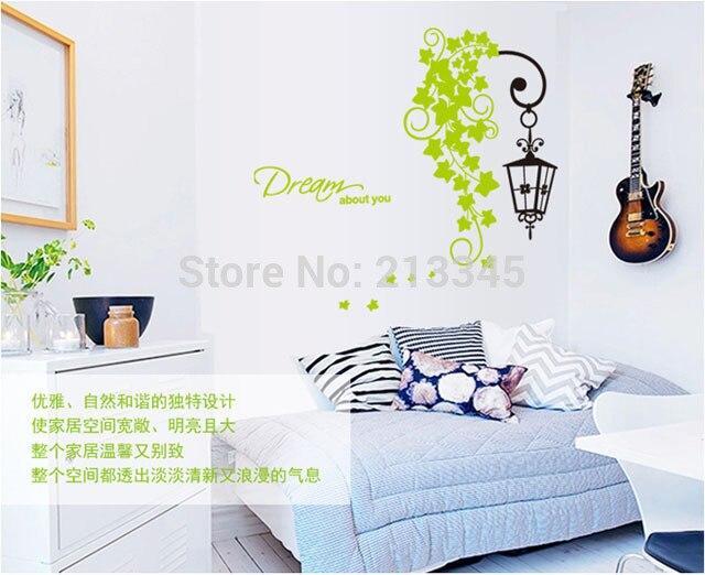 ay7183 street leaves wall decal wallsticker decoration 50x70cm