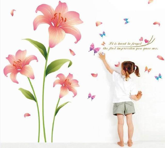 Living room wall creative floral stickers XL8135 rain flower removable wall stickers