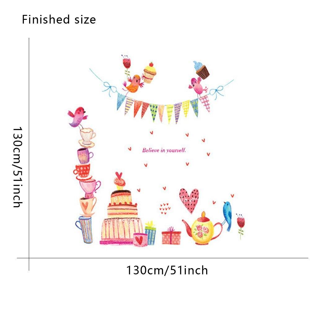 ABC1062 Hand-painted Bird Cartoon Wall Sticker - Multi