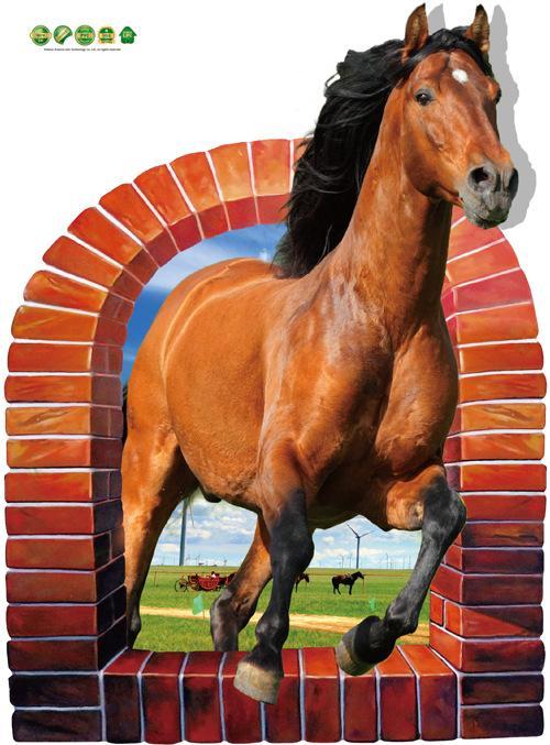 3D Horse animals Background Wall Sticker for Living Room SK9074