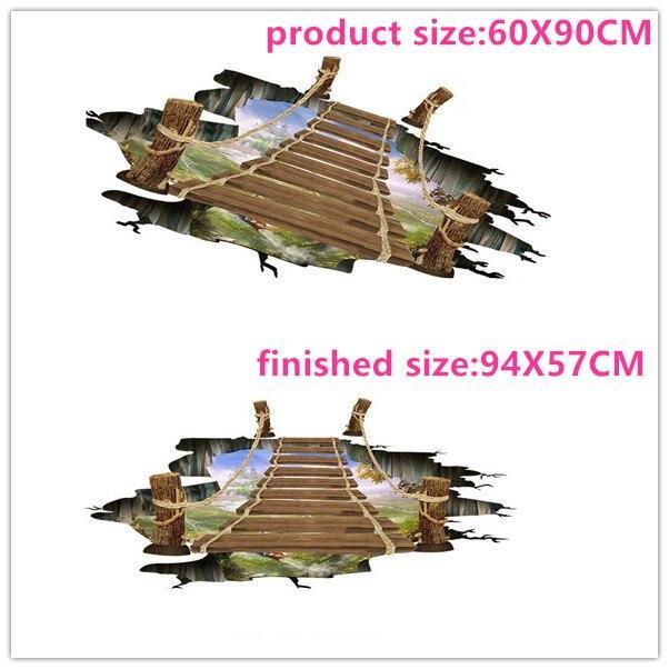 Cheap Wall Stickers 60X90 Xl8129 Wood Bridge Floor Walstiker Wallsticker Guaranteed Ori