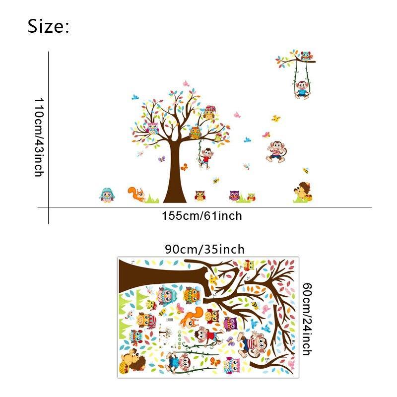 xl8192 Tree Wall Sticker For Kids Bedroom Cartoon Plane Diy Window Decor Poster Home Decorative Plant Mural Art Wallpapaer