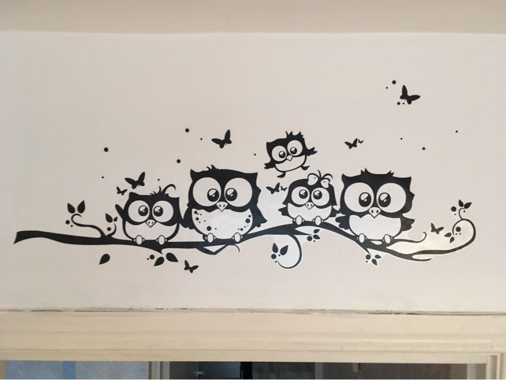 Aqm024 ANIMAL PRINT OWL WALL STICKERS *IN STOCK (SPECIAL PREBOOK)
