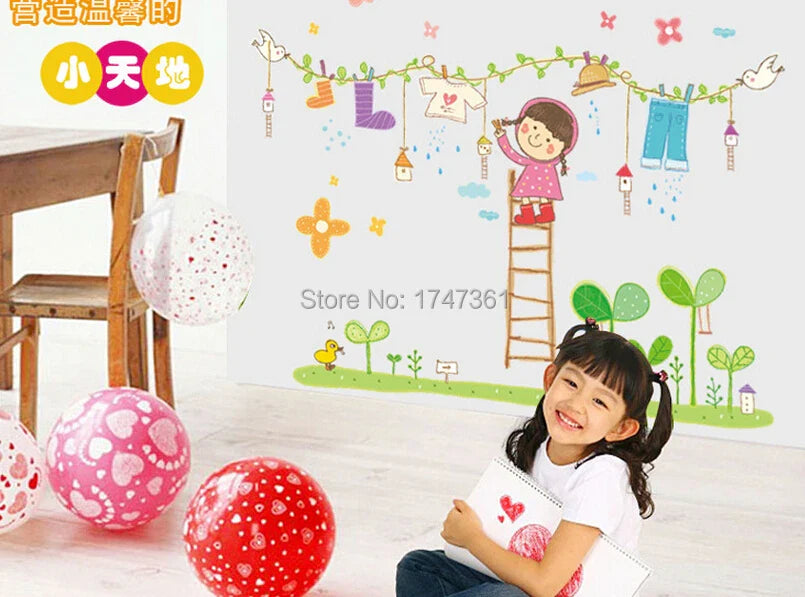 Wall stickers for children rooms background bedroom wall stickers decoration kindergarten classroom wall sticker ropes AY9143