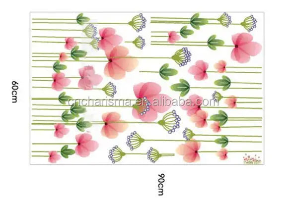 Ay928 China Supplier Removable Beautiful Flower Vinyl Wall Paper Sticker For Room Decoration