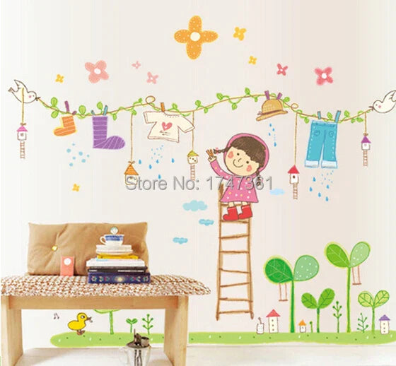 Wall stickers for children rooms background bedroom wall stickers decoration kindergarten classroom wall sticker ropes AY9143