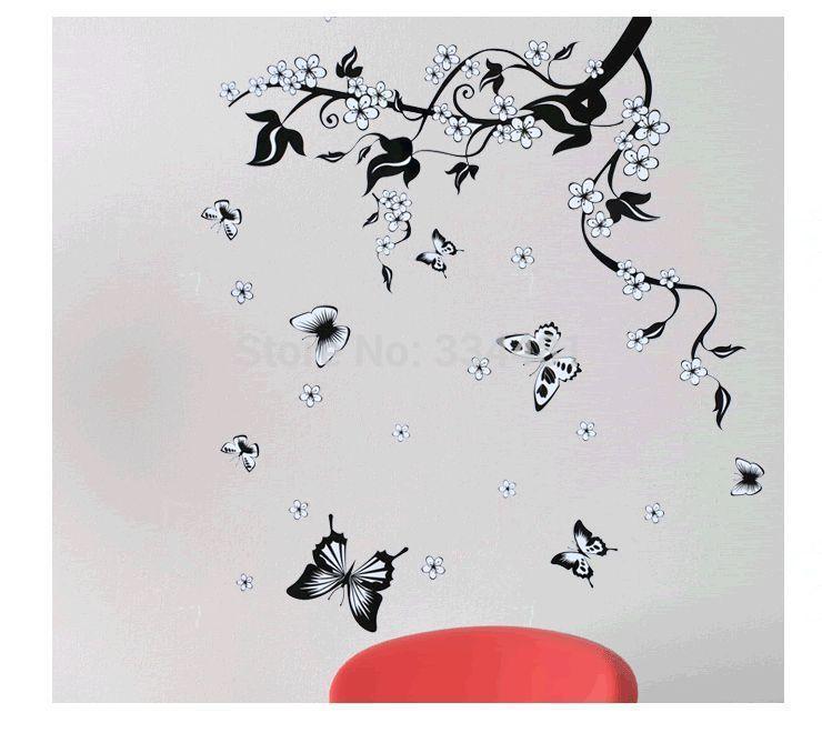 jm8062 Black Flying Butterfly Wall Stickers for Living room Bedroom Tv Sofa Background Window Glasses Home Decals Art Murals Home Decor