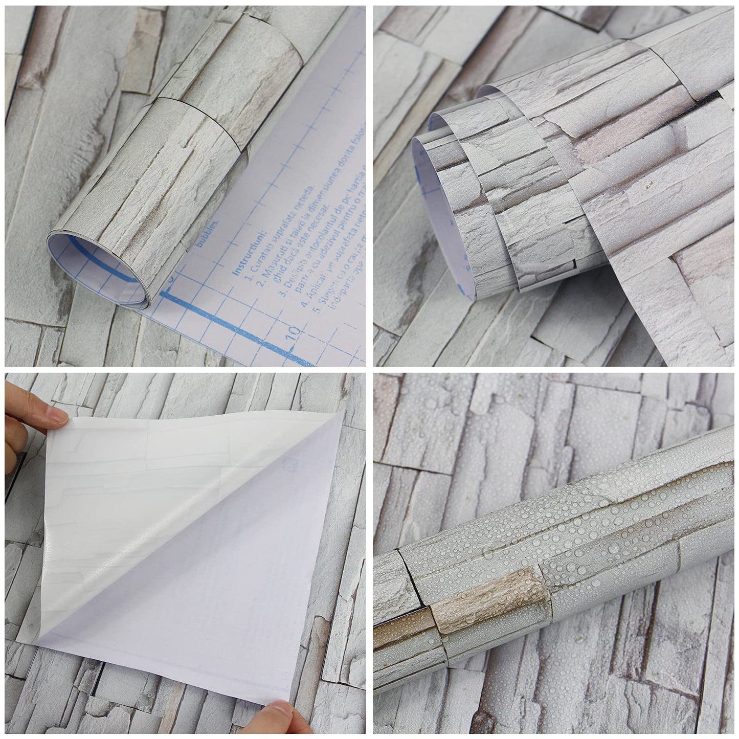 Gray Brick Wallpaper Peel and Stick Brick Contact Paper Self Adhesive Wallpaper Removable Wallpaper 3D Textured Faux Brick Wallpaper for Home Bedroom (45 x 845 cm), (332 inche x 18 inche)