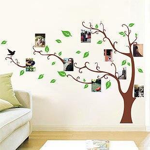 DIY transparent PVC wall stickers AY803A brown tree photo series of three generations of wall stickers wall stickers