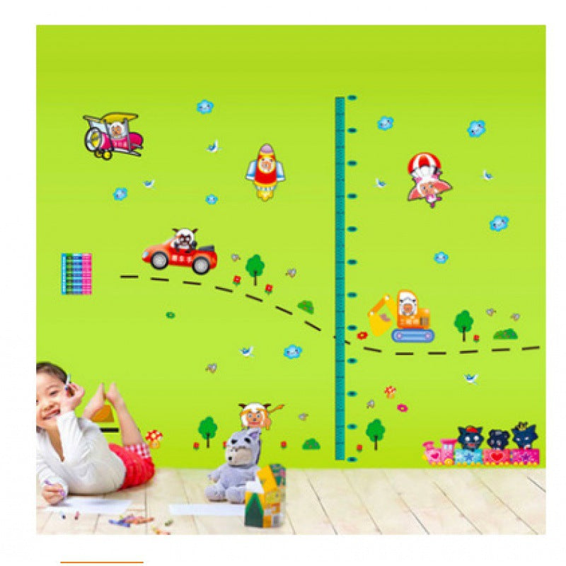 The third generation removable cartoon children's bedroom living room kindergarten happy height ruler wall sticker AY7046