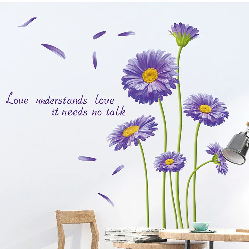 Purple Flower Plants Wall Sticker