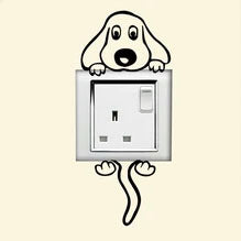 DIY Funny Cute Cat Dog Switch Sticker Wall Sticker Home Decoration Bedroom Parlor Decoration
