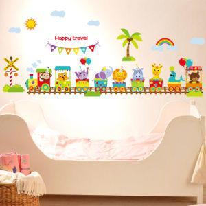 Sk9011 Cartoon Animal Train Wall Sticker