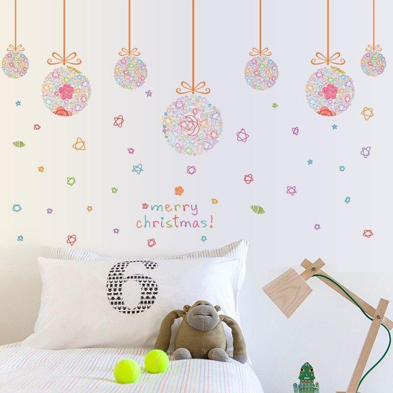 The new environmentally friendly PVC removable glass Christmas ball lob window dressing mall restaurant sticker SK9071