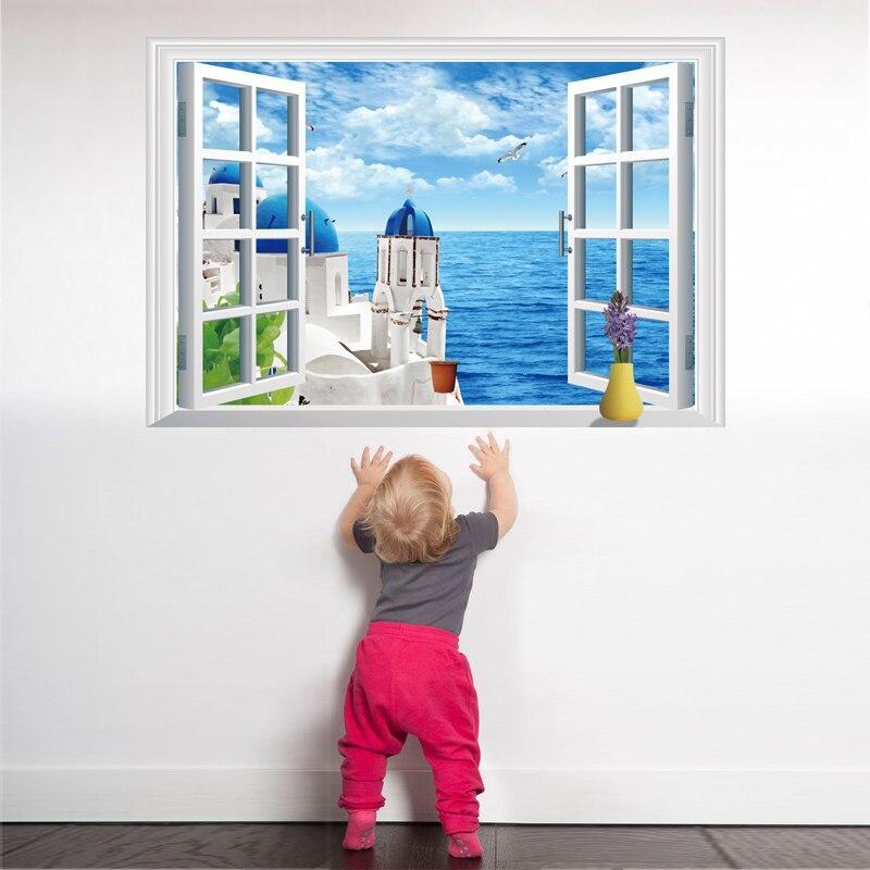 xl8022a window wall stickers removable wall stickers living room sofa backdrop bedroom decorative painting landscapes