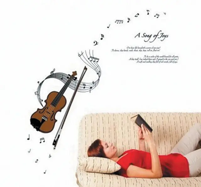 Violin wall stickers Musical decoration music musician minstrel decoration kids room decoration AY7180