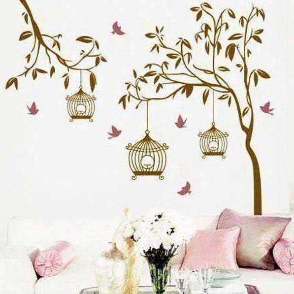 Birds Cage Wall Sticker (AY9039)