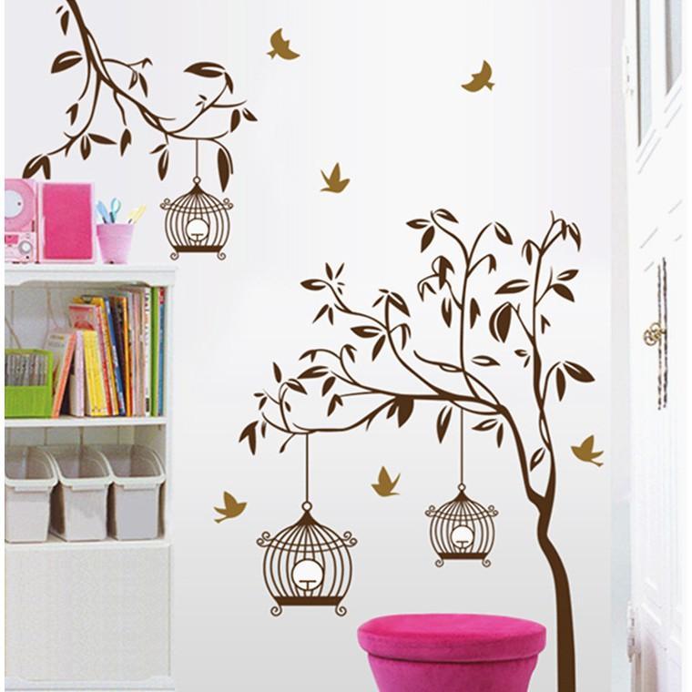 Birds Cage Wall Sticker (AY9039)