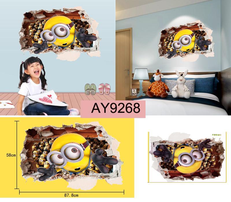 AY9268 3D Minion Floor or Wall Sticker Decals