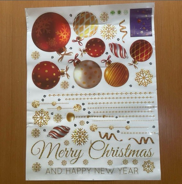 Christmas Series Stickers Home Decor Wall Sticker Glass Window Sticker Christmas Decorations for Home New Year Gift Xh6284 Size: 45x60