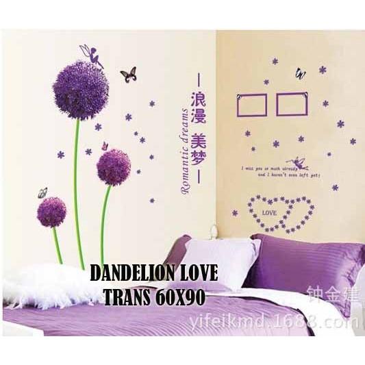 wall sticker living room decor XL8010 LC9083 PVC purple dandelion two optional removable children's room decor paper fashion