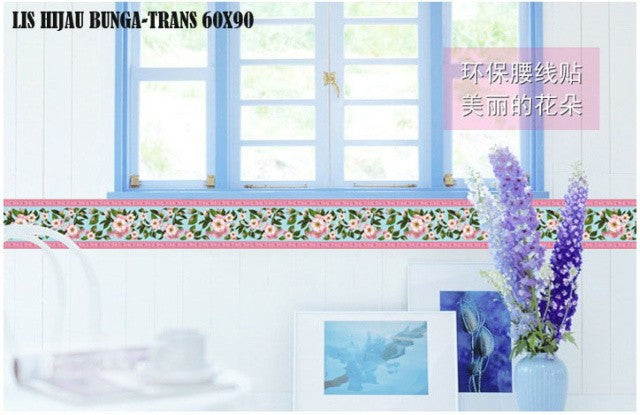 Wall Sticker Plum Flower List AY9177 Stiker Dinding Lis Bunga Boder
