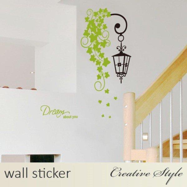 ay7183 street leaves wall decal wallsticker decoration 50x70cm