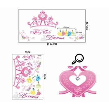 Df5080 Wall stickers for children's rooms, princesses and crowns, wall stickers, interior stickers, removable, cute, birthday, Disney characters