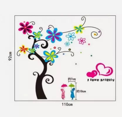 Ascent Decals Colorful Tree Wall Sticker for Kids Room