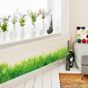 ay768 Green Grass Skirting Line Wall Stickers Bedroom Living Room Children Room Wall Stickers