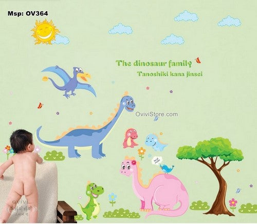 Dinosaur Family Animal Wall Sticker