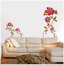 Wall Sticker Red Flowers Home Decoration Giant Wall Decals