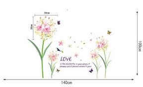 SK9016 Lily Bouquet Color Wall Stickers Vine Beautiful Flowers Quotes Vinyl Decals Living Room Home Decoration
