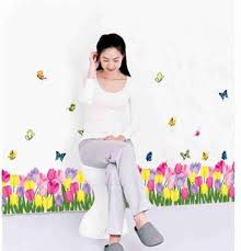 COLORFUL TULIP WALL STICKER ay7188