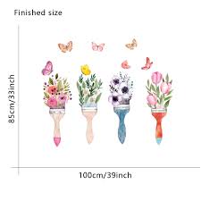 JM7355 Butterfly Flower Bedroom Living Room Sofa Background Wall Sticker - Multi-A