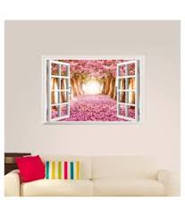 Decals Design '3D Cherry Blossoms Flowers Path Endless Venture xl8022c' Wall Sticker (PVC Vinyl, 60 cm x 90 cm)