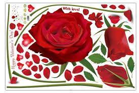 UNIVERSAL XL8178 new removable wall stickers romantic red rose living room bedroom home wedding house decoration murals-Red